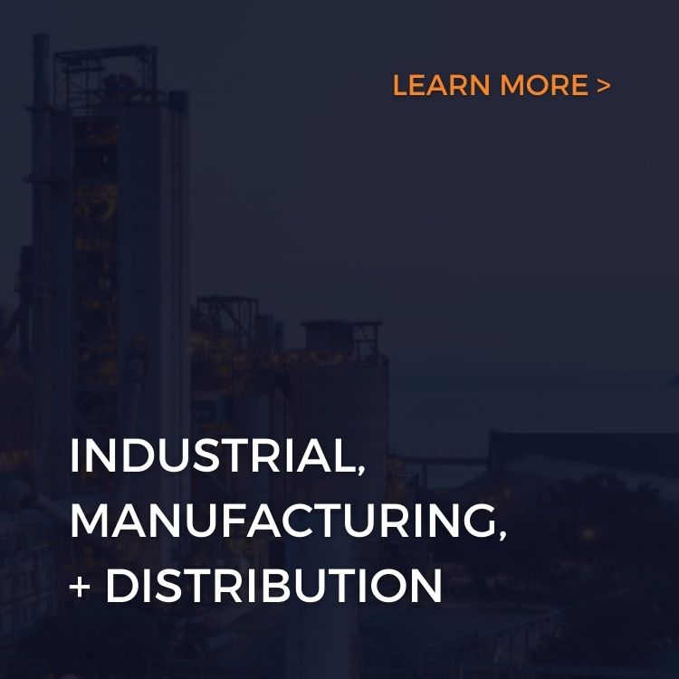 The Industrial, Manufacturing, + Distribution Practice operates on a global level serving clients across multiple industries.