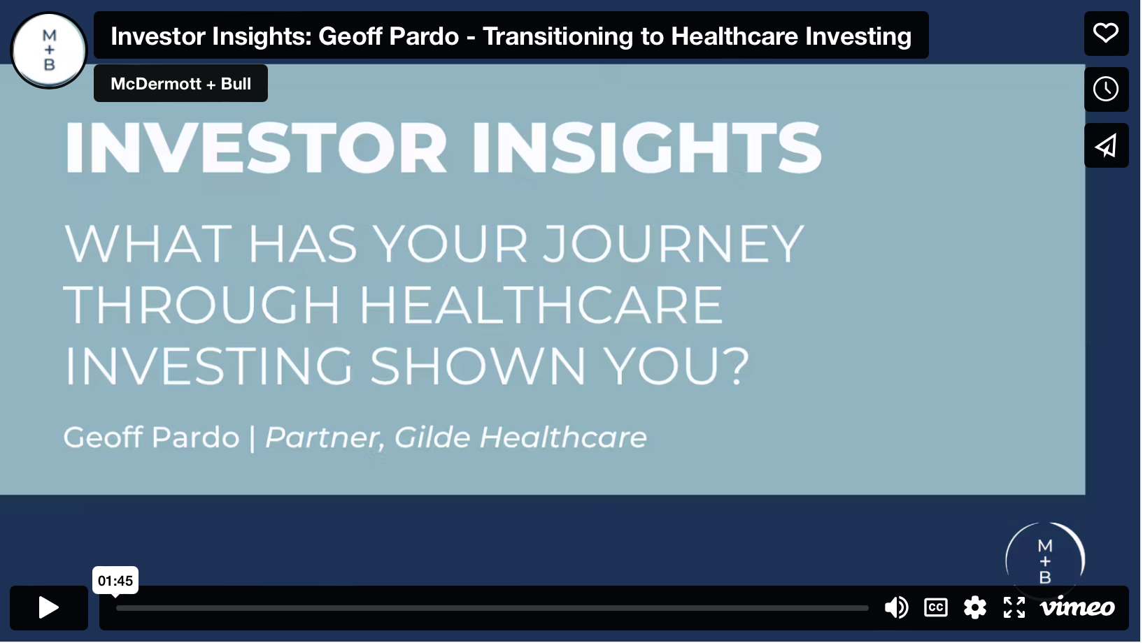 Investor Insights: Geoff Pardo - Transitioning to Healthcare Investing