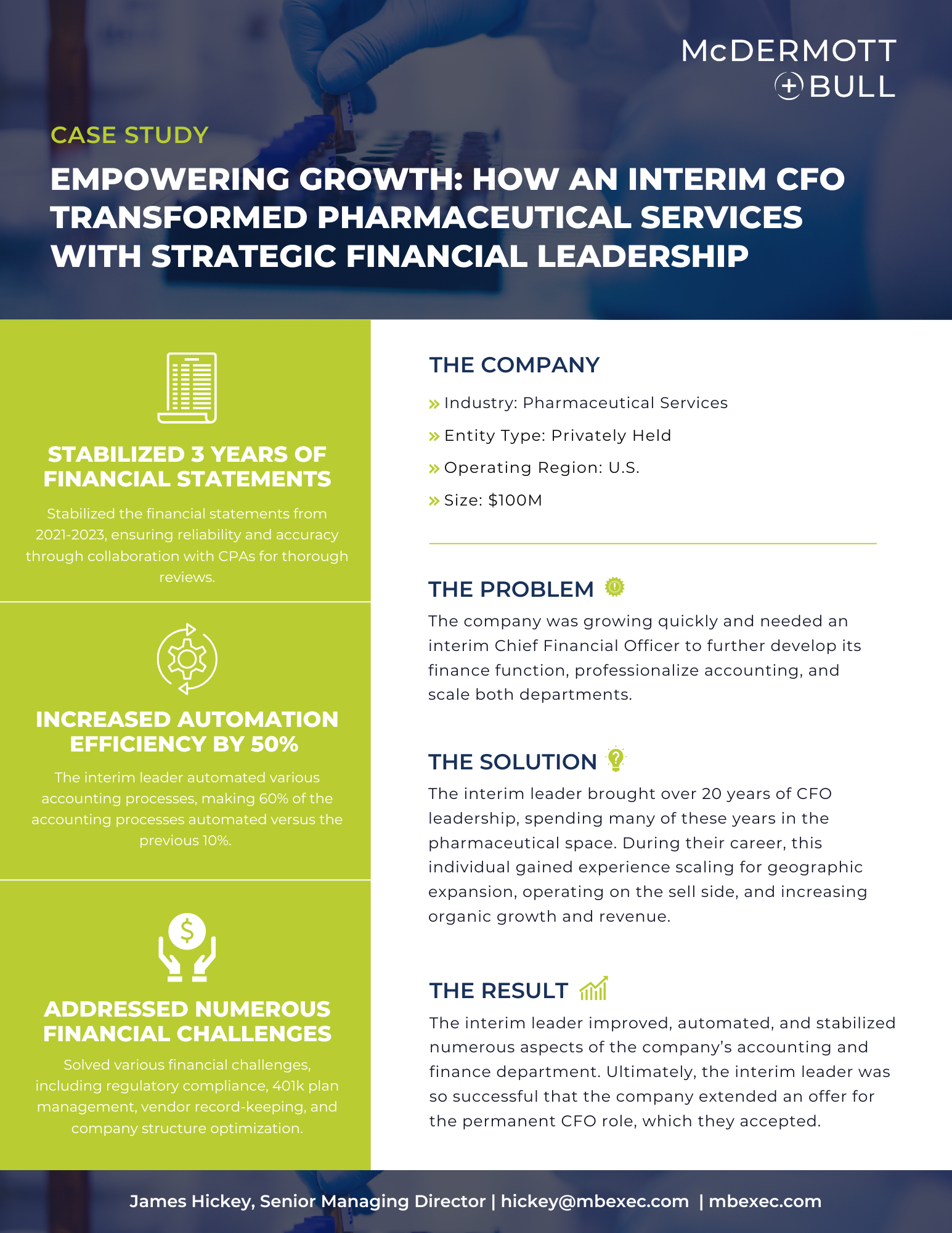 Empowering Growth: How an Interim CFO Transformed Pharmaceutical Services with Strategic Financial Leadership